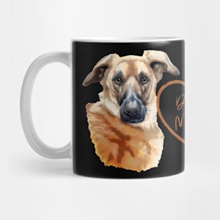 Dog Mom Golden Doggy with Heart Mug